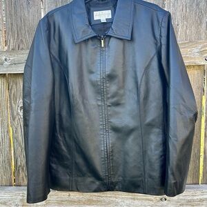 Vintage Worthington Black Leather Jacket Men’s XL Napa Leather Zip Front EUC